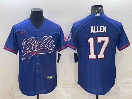 Baseball Jersey For Softball And Baseball-Men's Buffalo Bills #17 Josh Allen Royal With Patch Cool Base Stitched Baseball Jersey