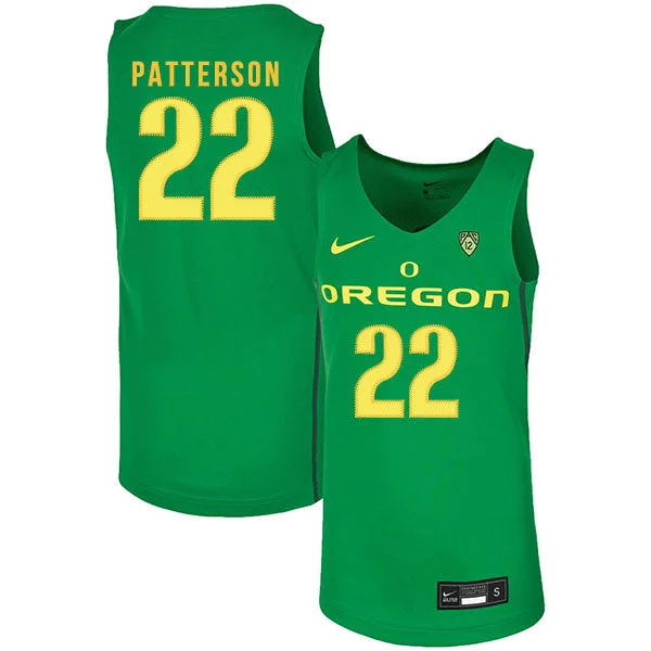 Football Jersey With Bold Design-Basketball Jersey With Bold Design-Oregon Ducks 22 Addison Patterson Green College Basketball Basketball Jersey