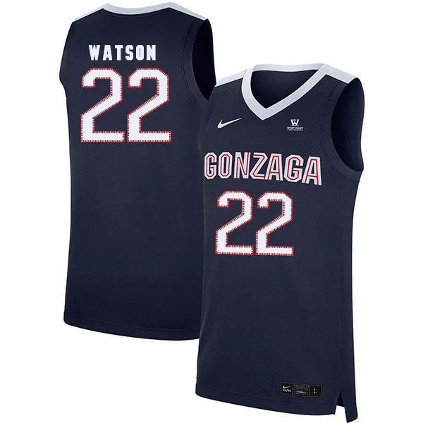 Football Jersey For Ultimate Performance-Basketball Jersey For Ultimate Performance-Gonzaga Bulldogs 22 Anton Watson Navy College Basketball Basketball Jersey