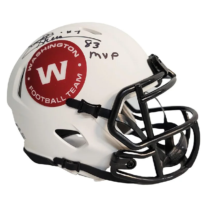 Rugby Helmet For Enhanced Comfort-Joe Theismann Signed 83 MVP Inscription Washington Football Team Lunar Speed Mini Football Helmet (JSA)