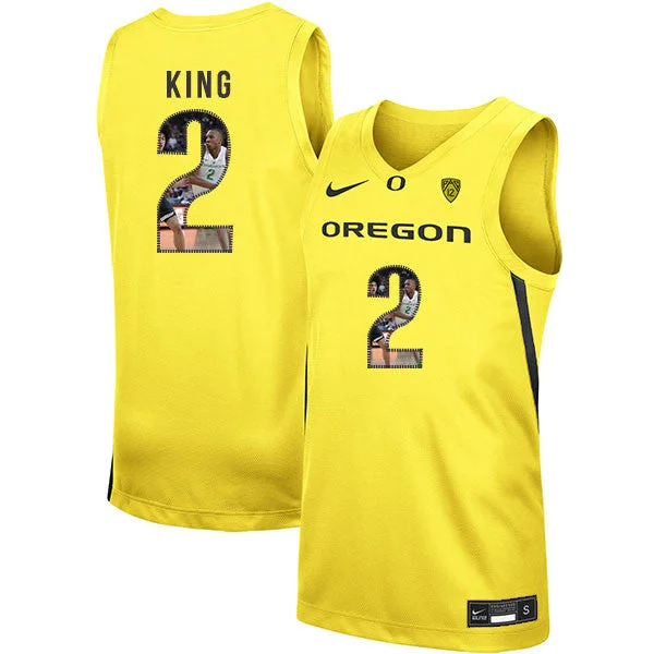 Football Jersey With Custom Design-Basketball Jersey With Custom Design-Oregon Ducks 2 Louis King Yellow Fashion College Basketball Basketball Jersey