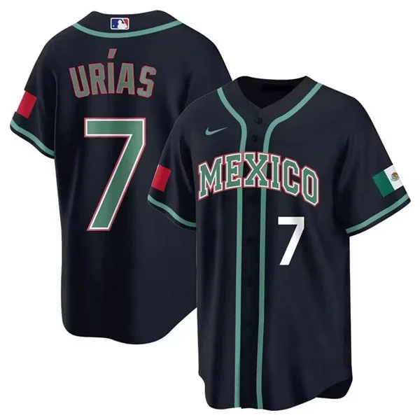 Baseball Jersey For Championship Teams-Men's Mexico Baseball #7 Julio Urias 2023 Black World Baseball Classic Stitched Jersey