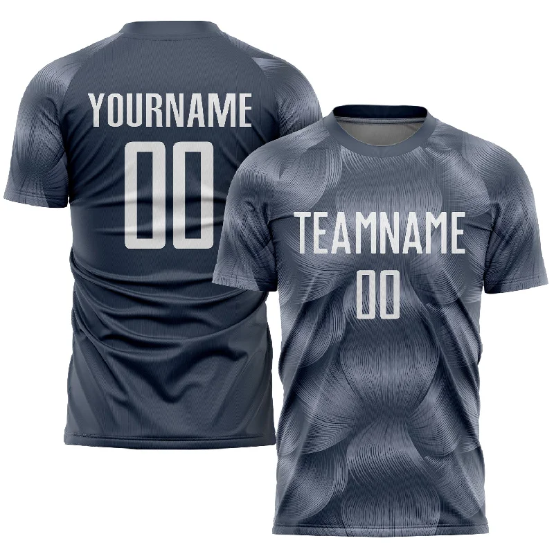 Football Jersey For Custom Branding-Custom Steel Gray White Sublimation Soccer Uniform Jersey