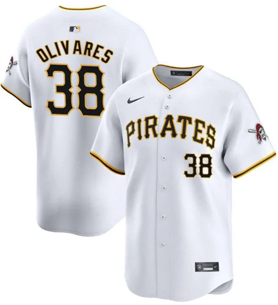 Baseball Jersey For Corporate Events-Men's Pittsburgh Pirates #38 Edward Olivares White 2024 Home Limited Baseball Stitched Jersey