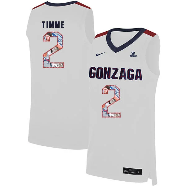 Football Jersey For Official Team Wear-Basketball Jersey For Official Team Wear-Gonzaga Bulldogs 2 Drew Timme White Fashion College Basketball Basketball Jersey