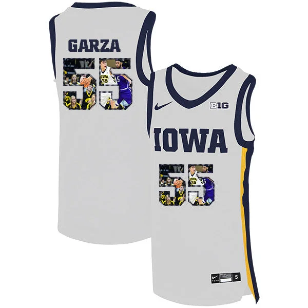 Football Jersey With Team Mascot-Basketball Jersey With Team Mascot-Iowa Hawkeyes 55 Luka Garza White Basketball College Fashion Basketball Jersey