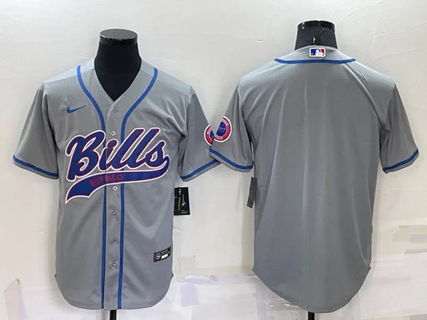 Baseball Jersey For Custom Player Orders-Men's Buffalo Bills Blank Gray Cool Base Stitched Baseball Jersey