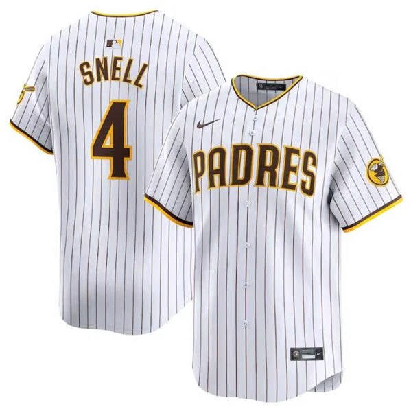 Baseball Jersey For Custom Player Fit-Men's San Diego Padres #4 Blake Snell White 2024 Home Limited Baseball Stitched Jersey