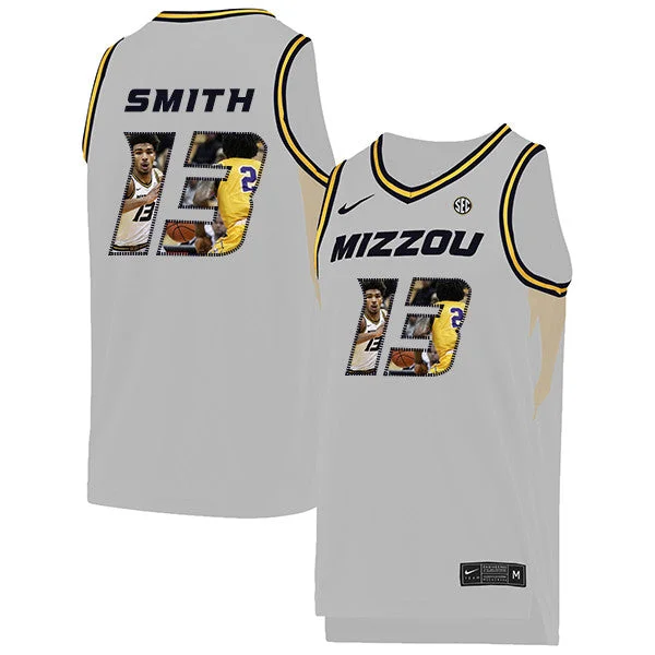 Football Jersey For Personalized Gifts-Basketball Jersey For Personalized Gifts-Missouri Tigers 13 Mark Smith White Fashion College Basketball Basketball Jersey