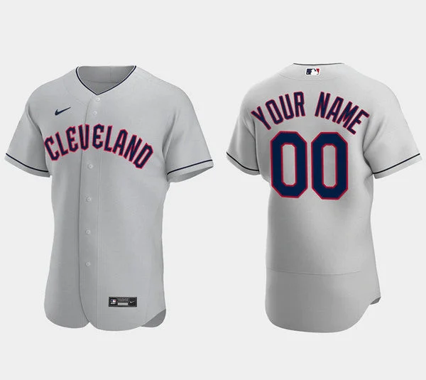 Baseball Jersey For Fundraising Campaigns-Men's Cleveland Guardians Active Custom Gray Flex Base Baseball Stitched Jersey