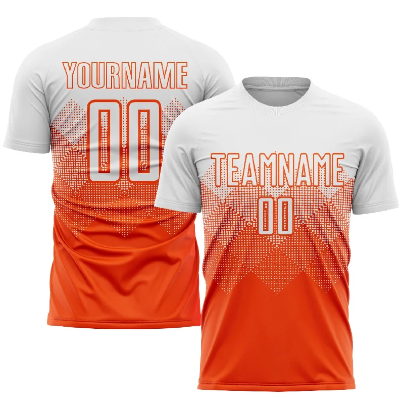 Football Jersey For Championship Teams-Custom Orange White Sublimation Soccer Uniform Jersey