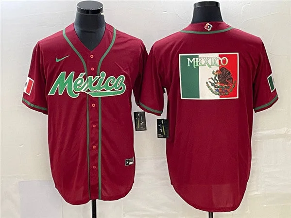 Baseball Jersey For Softball And Baseball Leagues-Men's Mexico Baseball Red 2023 World Baseball Classic Team Big Logo Stitched Jersey