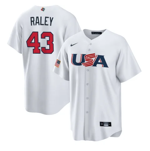 Baseball Jersey For Ultimate Comfort-Men's USA Baseball #43 Brooks Raley 2023 White World Baseball Classic Stitched Jersey