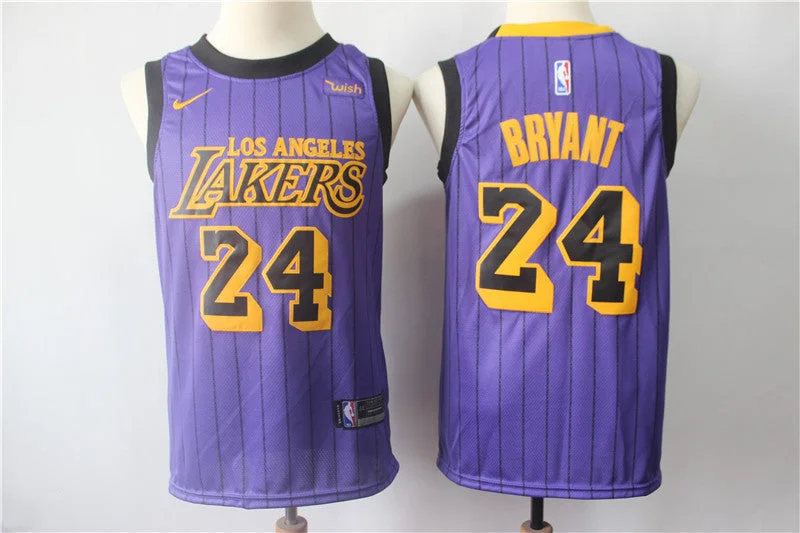 Football Jersey For Limited Edition Players-Basketball Jersey For Limited Edition Players-Lakers 24 Kobe Bryant Purple 2019 City Edition Swingman Basketball Jersey