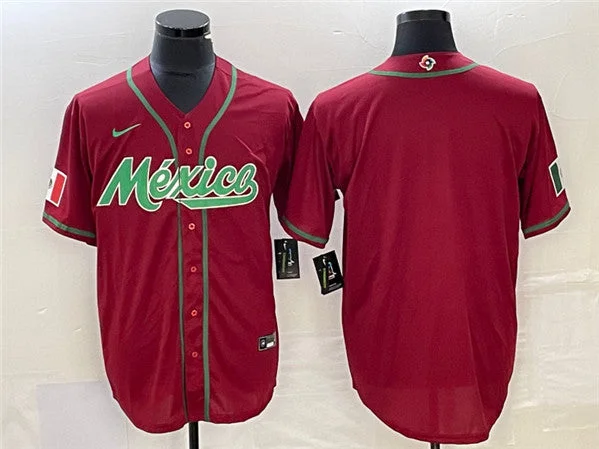 Baseball Jersey For Seasonal Play-Men's Mexico Baseball Blank Red 2023 World Baseball Classic Stitched Jersey