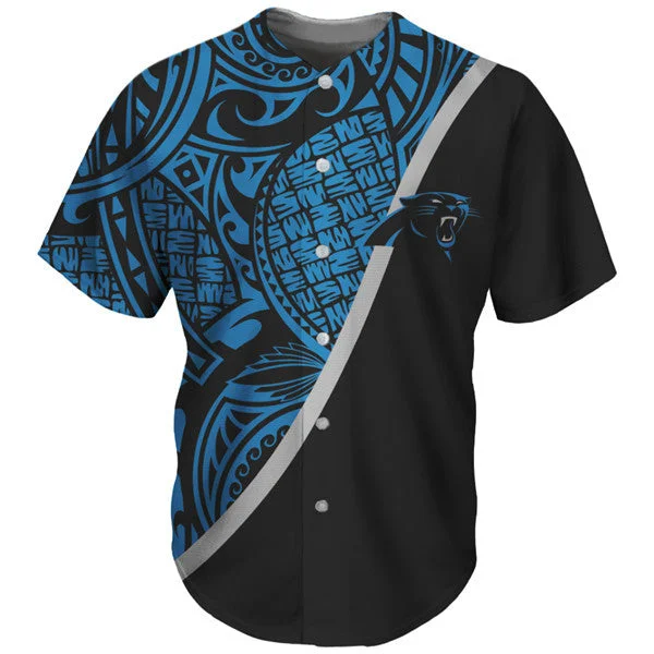 Baseball Jersey For Championship Teams-Men's Carolina Panthers Blue/Black Baseball Jersey