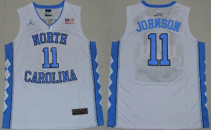 Football Jersey For Special Event Teams-Basketball Jersey For Special Event Teams-North Carolina Tar Heels 11 Brice Johnson White College Basketball Jersey